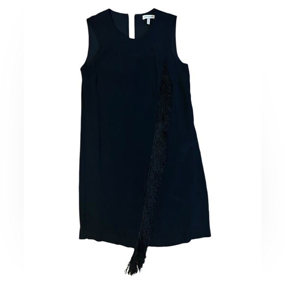 Rebecca Taylor Sleeveless Fringe Trim Shift Dress Black Size 0 - Picture 3 of 12